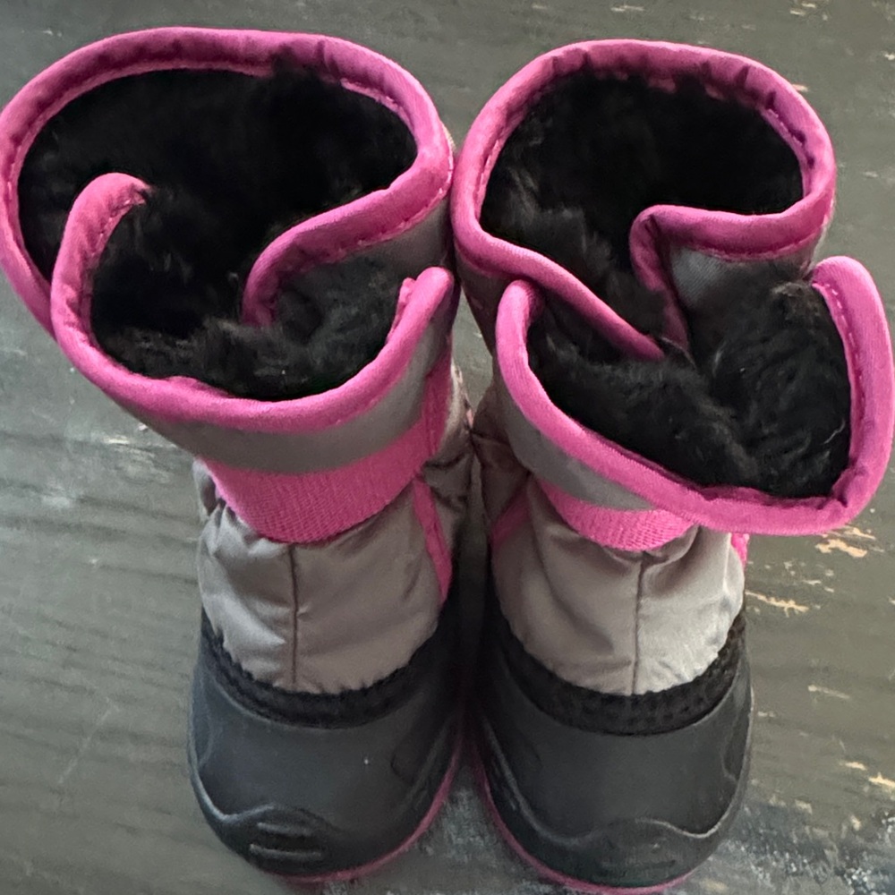 Kamik Pink and Black Kids Snow Boots